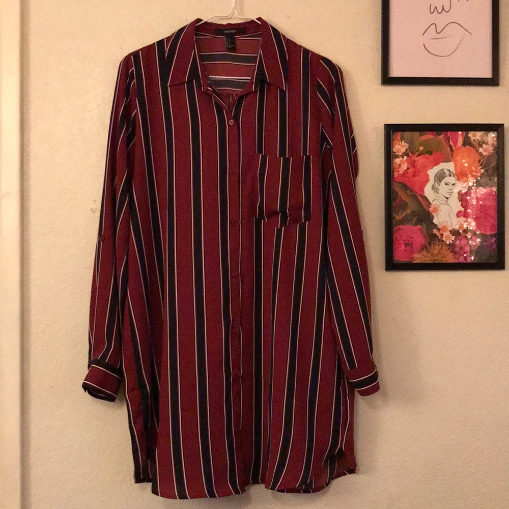 Silky long sleeve button-up